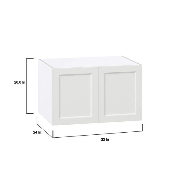 Hugo&Borg Riviera Bright White Deep Wall Bridge Kitchen Cabinet - 33 x 20 x 24-in
