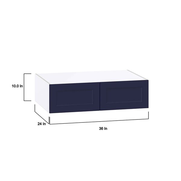 Hugo&Borg Lorette 36 W x 10 H x 24-in D Blue Deep Wall Bridge Kitchen Cabinet w/ Doors