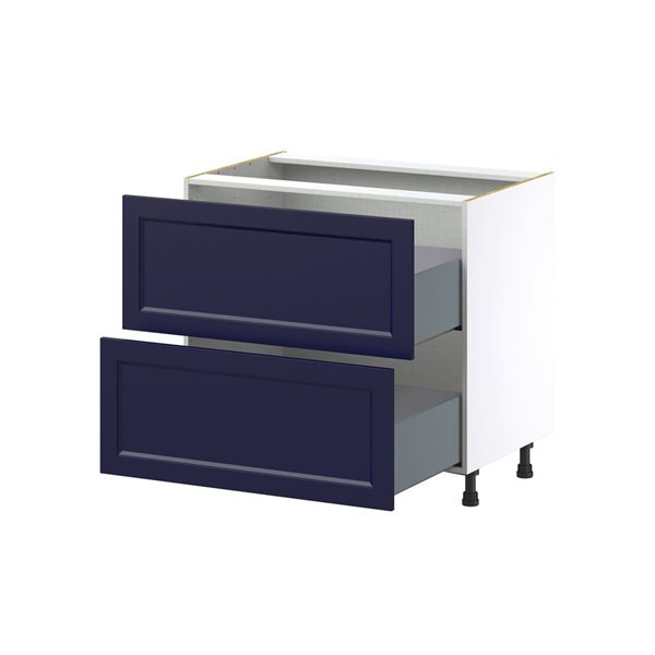Hugo&Borg Lorette Base 2-Drawer Blue Kitchen Cabinet - 36 x 34.5-in
