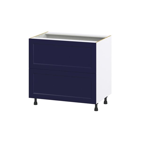 Hugo&Borg Lorette Base 2-Drawer Blue Kitchen Cabinet - 36 x 34.5-in