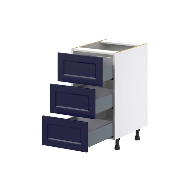 Hugo&Borg Lorette 18 W x 34.5-in H Blue Base Kitchen Cabinet w/ 3x 10-in Drawers