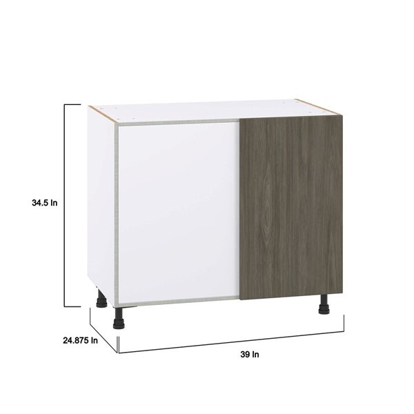 Hugo&Borg Savane 36 W x 34.5-in H Brown Blind Corner Base Kitchen Cabinet - Left Pull Out