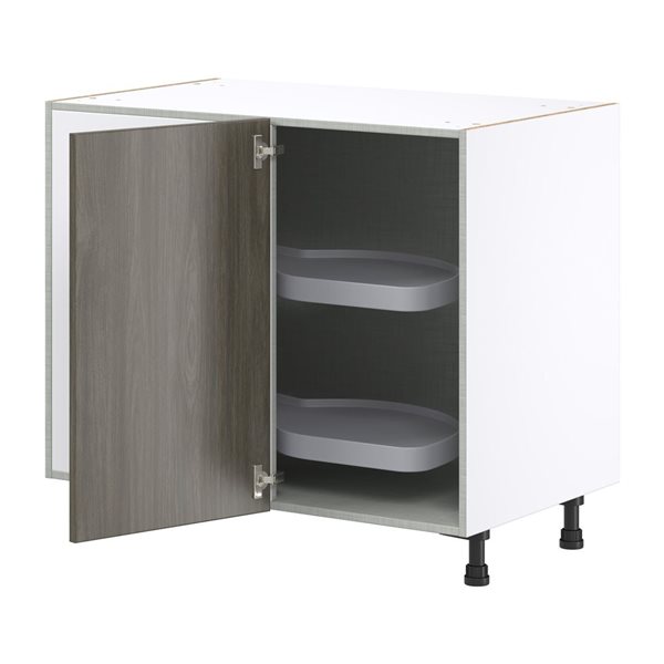 Hugo&Borg Savane 36 W x 34.5-in H Brown Blind Corner Base Kitchen Cabinet - Left Pull Out