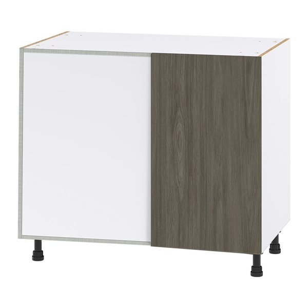 Hugo&Borg Savane 36 W x 34.5-in H Brown Blind Corner Base Kitchen Cabinet - Left Pull Out