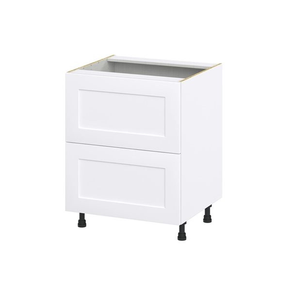 Hugo&Borg Jolie Base 2-Drawer Warm White Kitchen Cabinet - 27 x 34.5-in