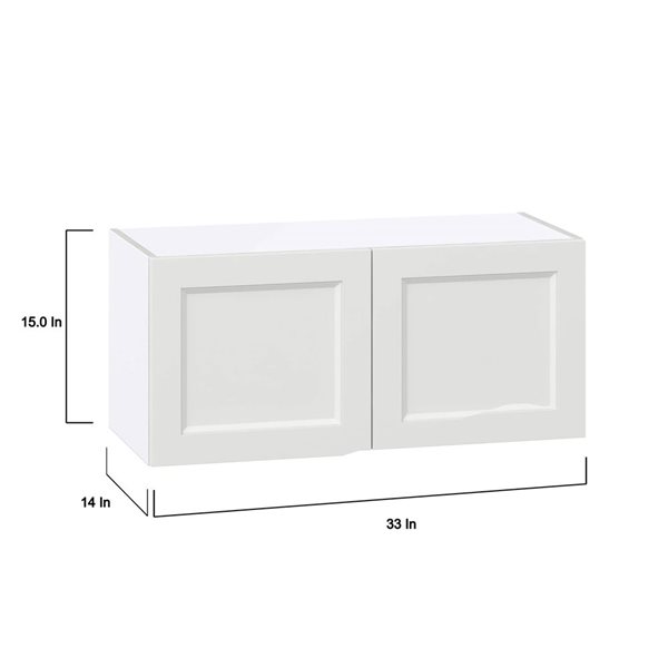 Hugo&Borg Riviera Bright White Wall Bridge Kitchen Cabinet - 33 x 15-in