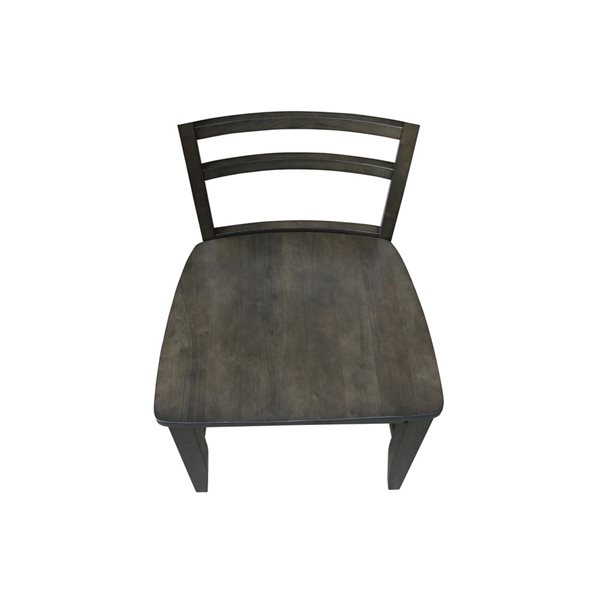 International Concepts 2-Piece Solid Wood Soma LadderBack Dining Chair Set - Coal