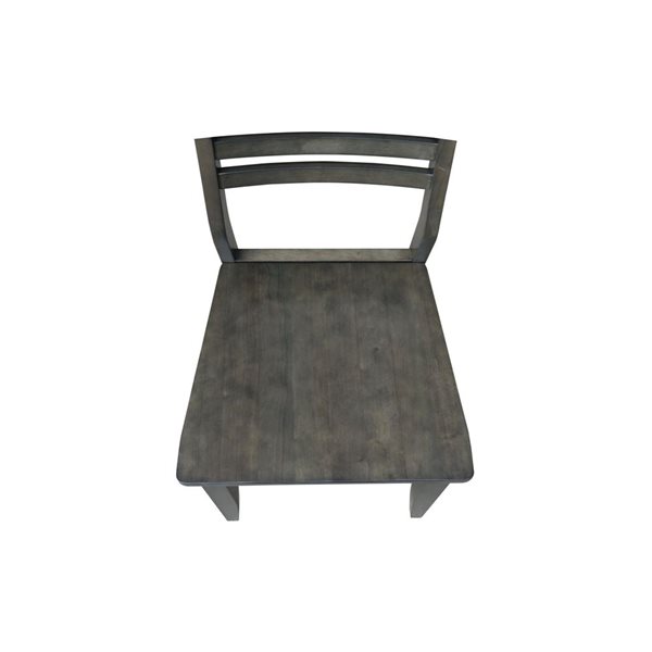 International Concepts 2-Piece Solid Wood Soma Dining Chair Set - Coal