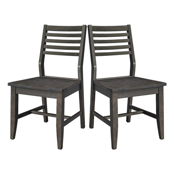 International Concepts 2-Piece Solid Wood Soma Dining Chair Set - Coal