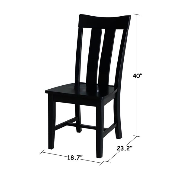 International Concepts 2-Piece Ava Dining Chair Set - Black