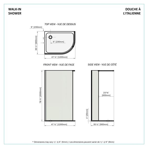 A&E Bath and Shower Olisa-3648 Chrome Shower Door