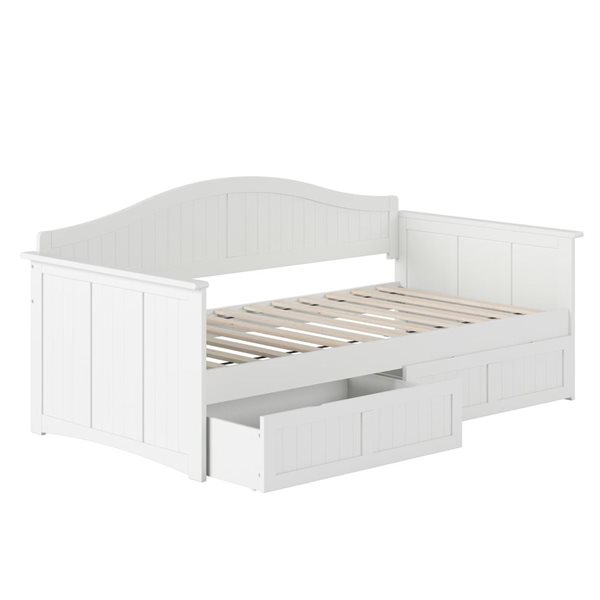 AFI Nantucket White Twin-Sized Daybed w/ Storage Drawers