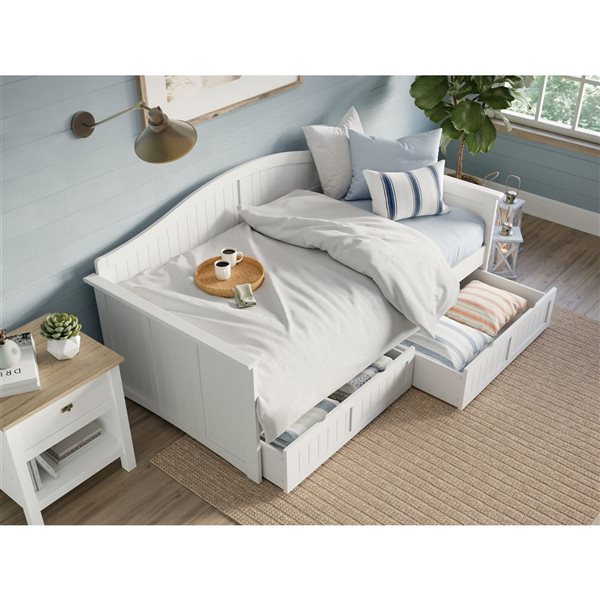AFI Nantucket White Twin-Sized Daybed w/ Storage Drawers