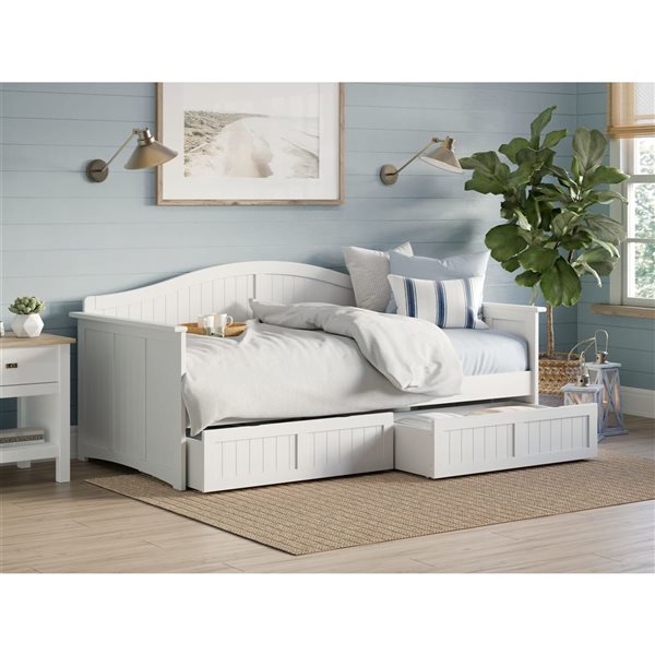 AFI Nantucket White Twin-Sized Daybed w/ Storage Drawers