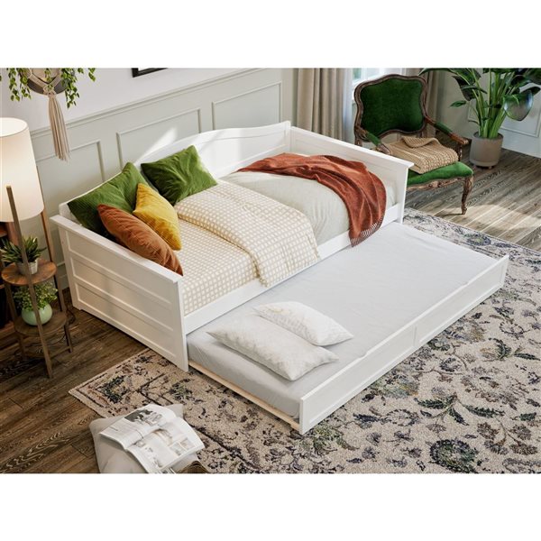 AFI Acadia White Twin-Sized Daybed w/ Twin Trundle