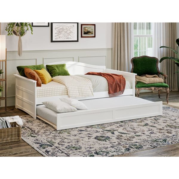 AFI Acadia White Twin-Sized Daybed w/ Twin Trundle