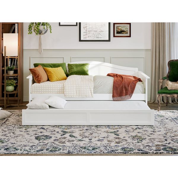 AFI Acadia White Twin-Sized Daybed w/ Twin Trundle