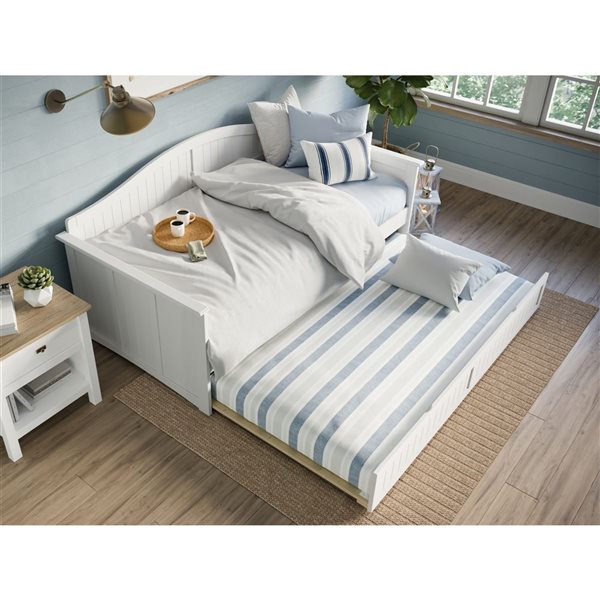 AFI Nantucket White Twin-Sized Daybed w/ Twin Trundle