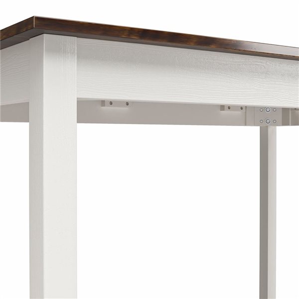 Ensemble de table de salle à manger Reila DHP en bois noyer en blanc 5 morceaux