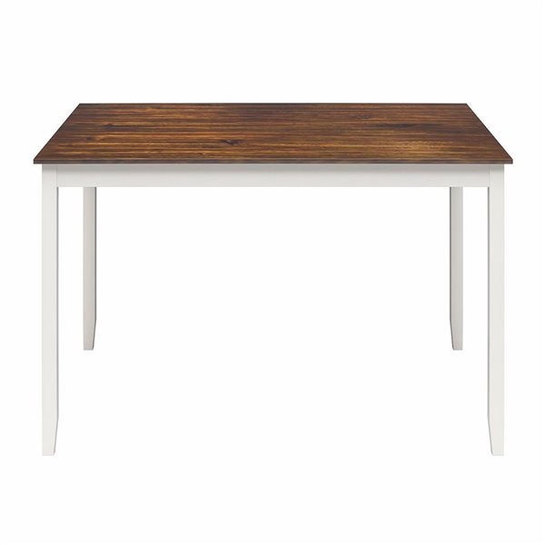 Ensemble de table de salle à manger Reila DHP en bois noyer en blanc 5 morceaux