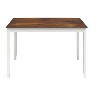Ensemble de table de salle à manger Reila DHP en bois noyer en blanc 5 morceaux