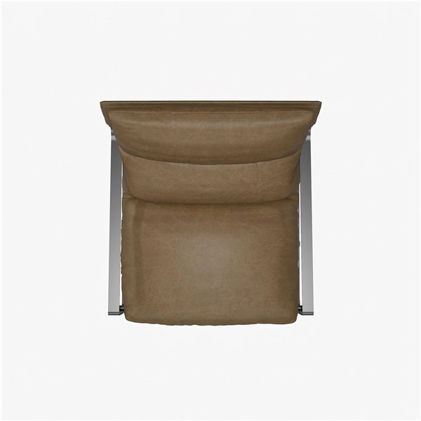Chaise d'appoint Gatsby DHP rembourrée en similicuir brun