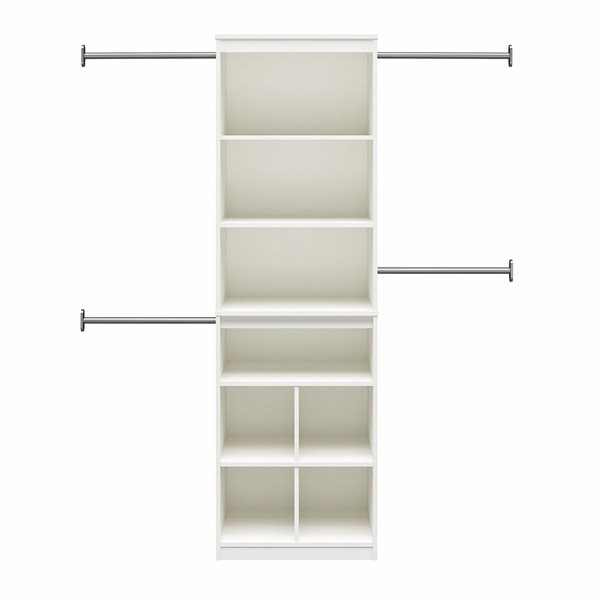 Systembuild Evolution 68 to 95-in W x 76-in H White Closet Storage ...