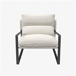 Chaise d'appoint Gatsby DHP rembourrée en lin ivoire