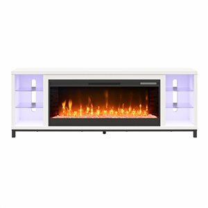 Console multimédia et foyer électrique multicolore Lumina Ameriwood Home blanc 70 po l.