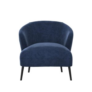 Chaise d'appoint Alice DHP rembourrée en fil bouclé bleu marine