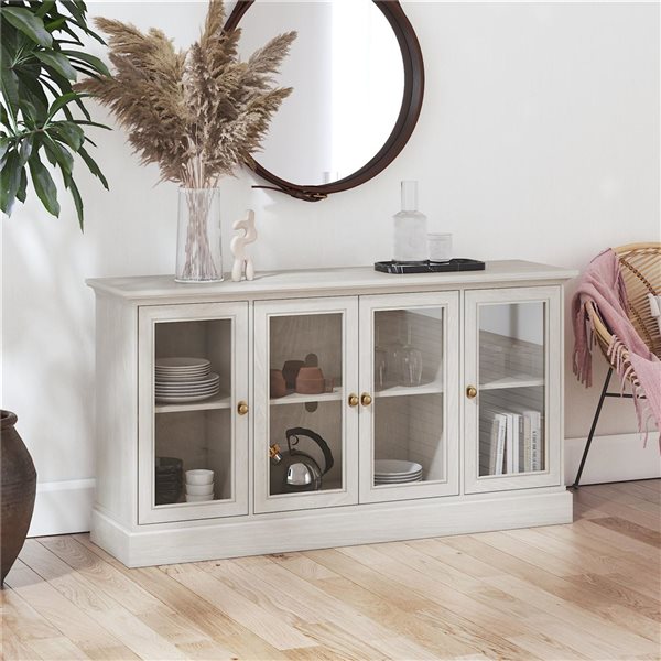 Ameriwood Home Everywhere White Oak Media Console for 65-in TVs