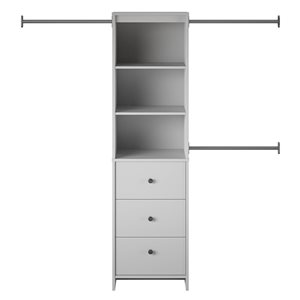 Organisateur de rangement pour penderie Beckett Systembuild Evolution 73 à 89 po l. x 76 po h. gris