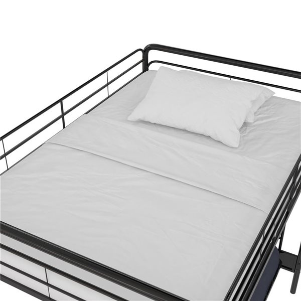 Lit double superposé et futon Sammie DHP en métal noir