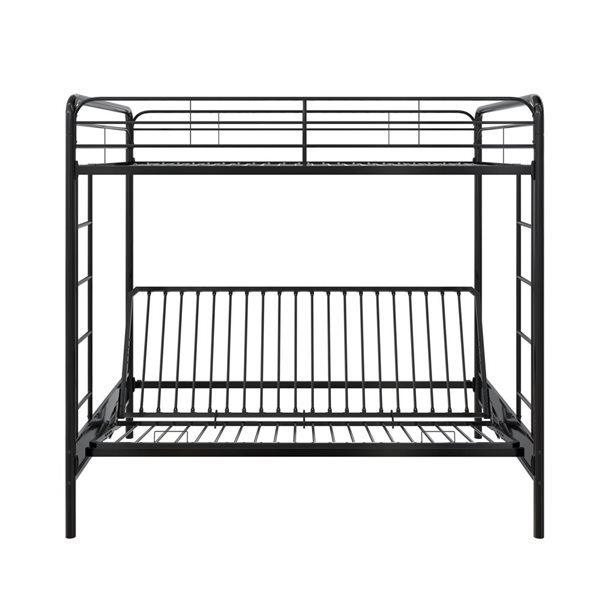 Lit double superposé et futon Sammie DHP en métal noir