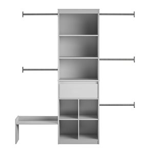 Little Seeds Grow with Me 68 to 95-in W x 76-in H Grey Adjustable Kids' Closet Organizer System Kit
