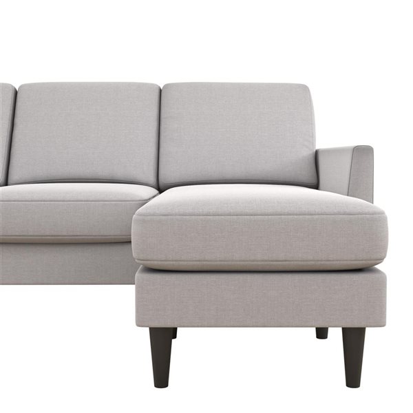 Mr. Kate Winston Modern Light Grey Linen Reversible Sofa Sectional