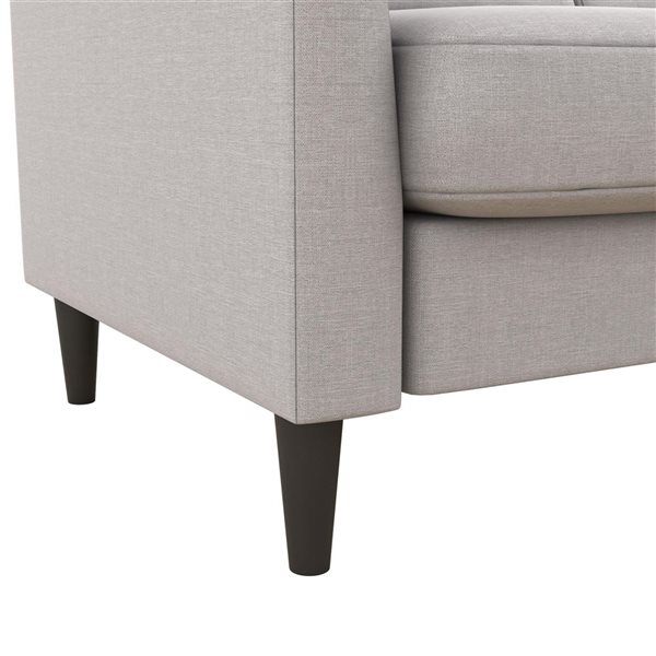 Mr. Kate Winston Modern Light Grey Linen Reversible Sofa Sectional