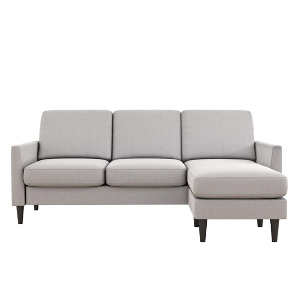 Mr. Kate Winston Modern Light Grey Linen Reversible Sofa Sectional