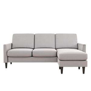Mr. Kate Winston Modern Light Grey Linen Reversible Sofa Sectional