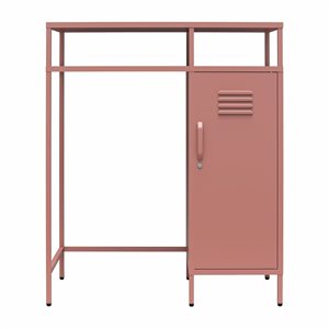 Novogratz Cache Metal Locker-Style Mini Refrigerator Organizer - Dusty Rose