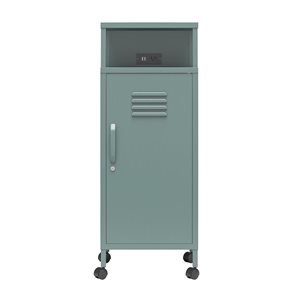 Novogratz Cache Metal Locker-Style Mobile Storage Cart - Hunter Green