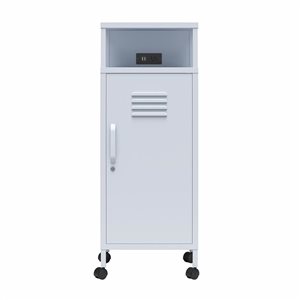 Novogratz Cache Metal Locker-Style Mobile Storage Cart - Powder Blue