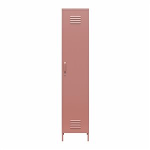 Novogratz Cache 1-Door Tall Single Metal Locker-Style Storage Cabinet - Dusty Rose