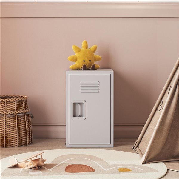 Little Seeds Casey Kids Stackable Mini Metal Storage Locker - Dove Grey