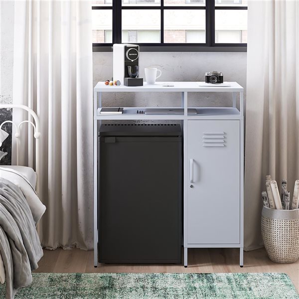 Novogratz Cache Metal Locker-Style Mini Refrigerator Organizer - Powder Blue