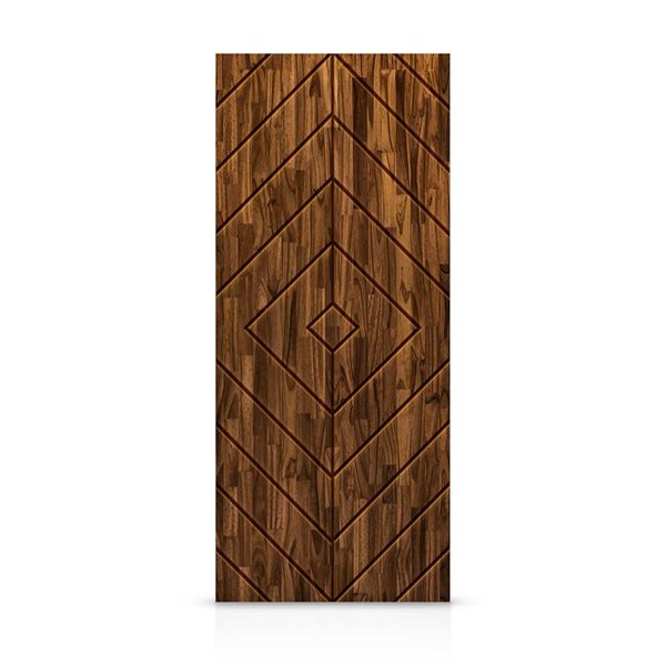 CALHOME 24 x 80-in Walnut Stained Pine Wood Interior Hollow Core Slab Door