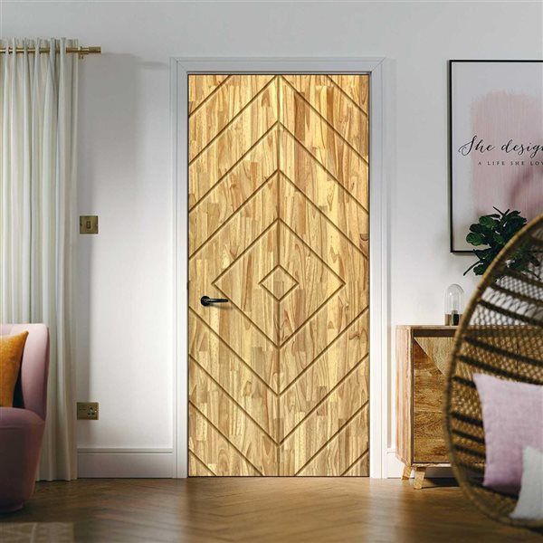 CALHOME 30 x 84-in Weather Oak Stained Pine Wood Interior Hollow Core Slab Door