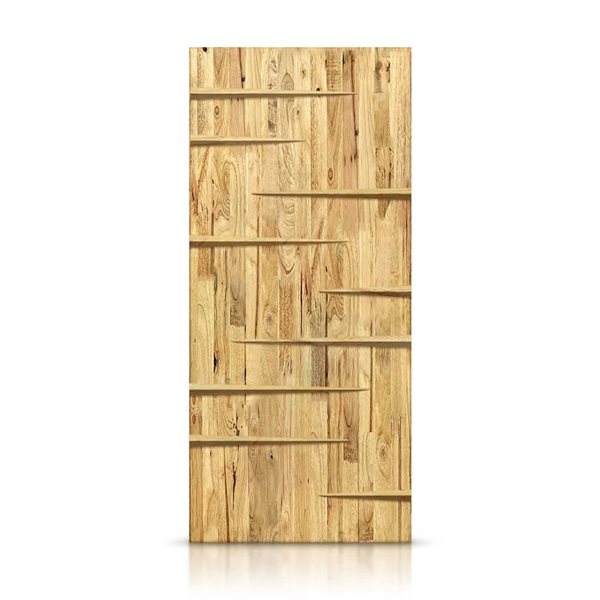 CALHOME 36 x 80-in Weather Oak Stained Pine Wood Modern Interior Slab Door