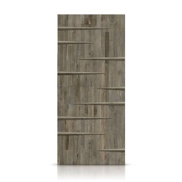 CALHOME 34 x 84-in Weather Grey Stained Pine Wood Modern Interior Slab Door
