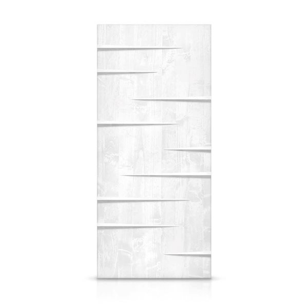 CALHOME 32 x 80-in White Stained Pine Wood Modern Interior Slab Door